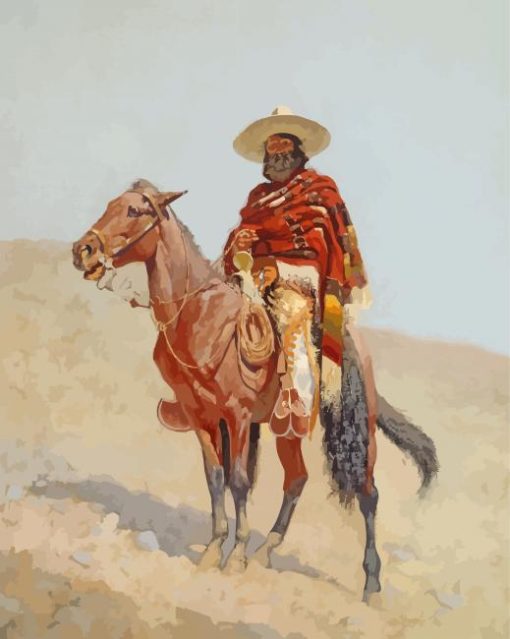 A Mexican Vaquero By Frederic Remington paint by number