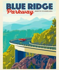 Blue Ridge mountains Poster paint by number