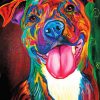 Colorful Brindle Pitbull paint by number