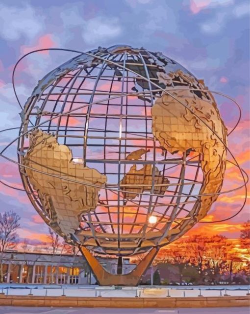 Flushing Meadows Corona Park Worlds Fair paint by number