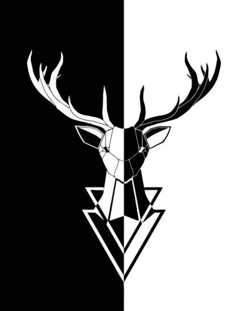 Geometric Stag paint by number