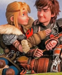 Hiccup And Astrid paint by number