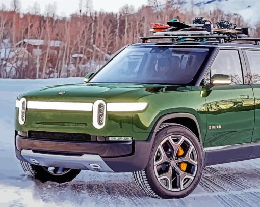 Rivian R1S In Snow paint by number