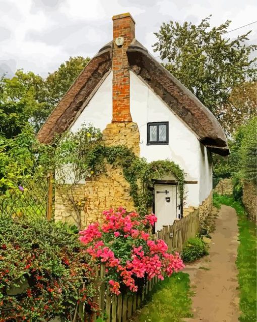 Scenery English Cottage paint by number