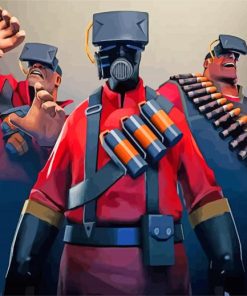 Team Fortress 2 Online Game Characters paint by number