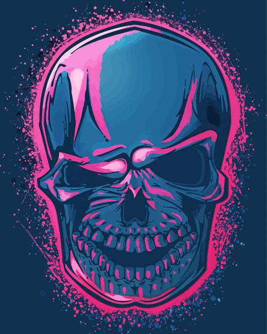 The Pink Skull paint by number