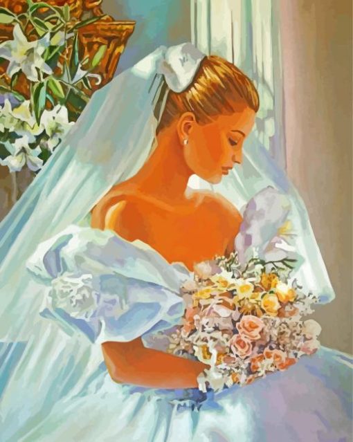 Vintage Wedding Bride Art paint by number