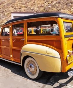 Wooden Morris Minor Traveller paint by number