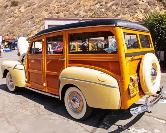 Wooden Morris Minor Traveller paint by number