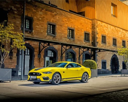 Yellow Mach 1 Mustang Car paint by number