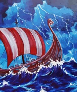 Aesthetic Viking Vessel Art paint by number