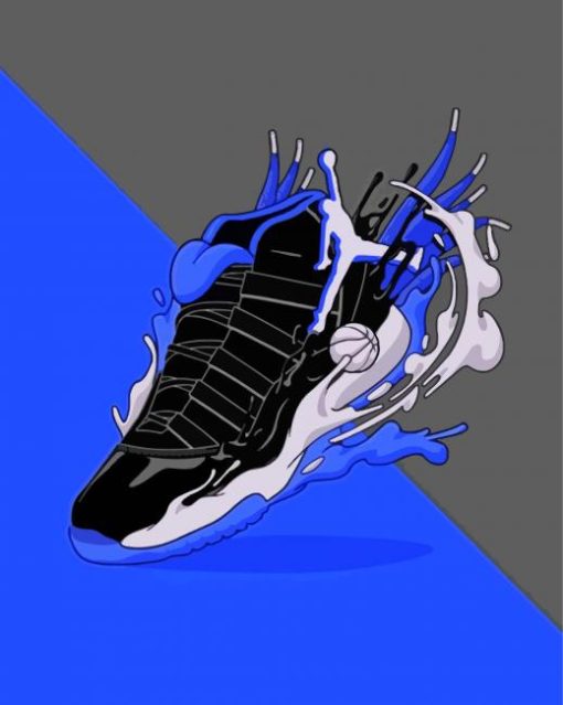 Black And Blue Football Boot paint by number