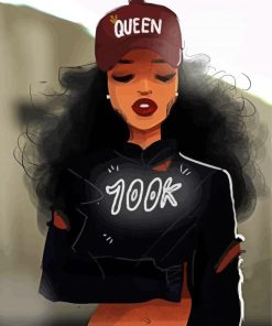 Black Cartoon Woman paint by number