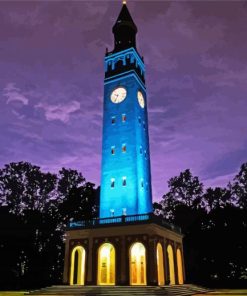 Blue Bell Tower UNC paint by number