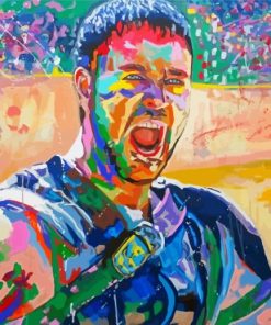 Colorful Russell Crowe paint by number