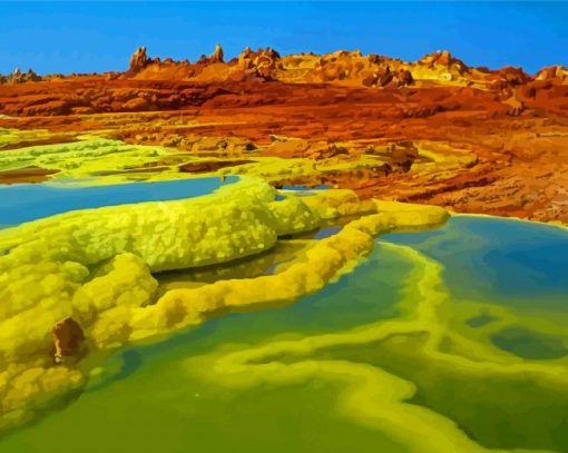 Danakil Depression Ethiopia paint by number