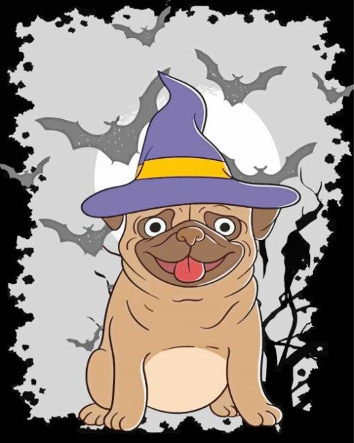 Halloween Pug paint by number