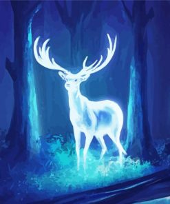 Magic White Deer In Woods paint by number