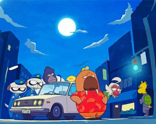 Odd Taxi Anime Characters paint by number