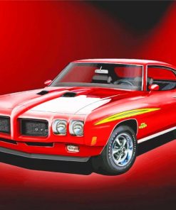 Red Pontiac 1970 Gto Art paint by number