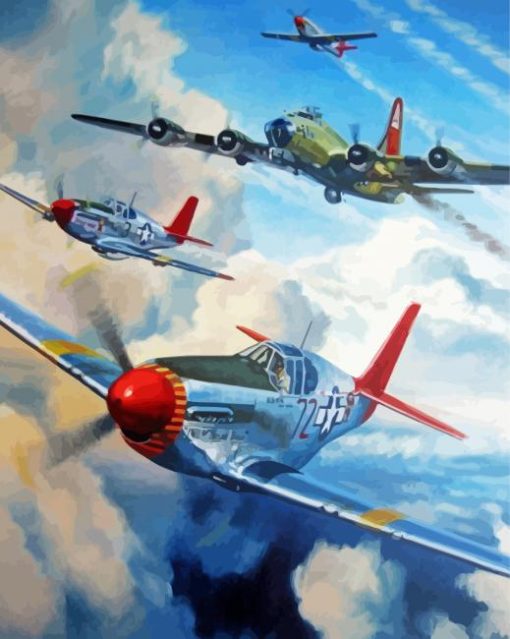 Tuskegee Airmen American Military Planes paint by number