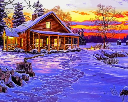 Winter Landscape paint by number