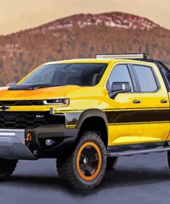 Yellow Chevy Truck paint by number