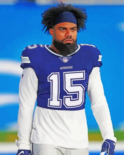 American Footballer Ezekiel Elliott paint by number