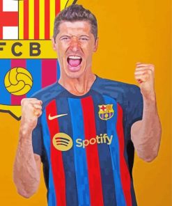 Barcelona Robert Lewandowski paint by number