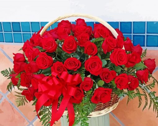 Basket Of Roses paint by number