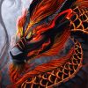 Black And Red Dragon Head paint by number