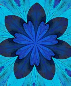 Blue Flower Kaleidoscope paint by number