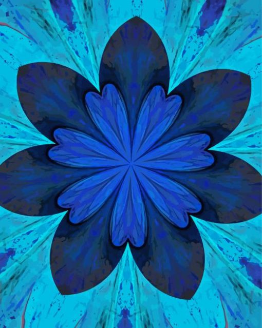 Blue Flower Kaleidoscope paint by number