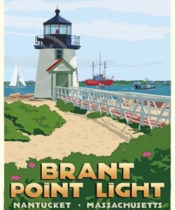 Brant Point Light Nantucket Massachusetts paint by number