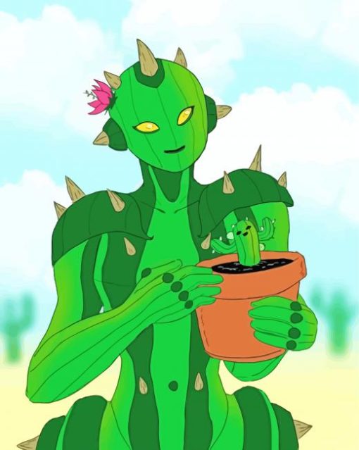 Cactus Girl paint by number