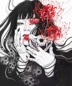 Chinese Spider Lilies Girl paint by number