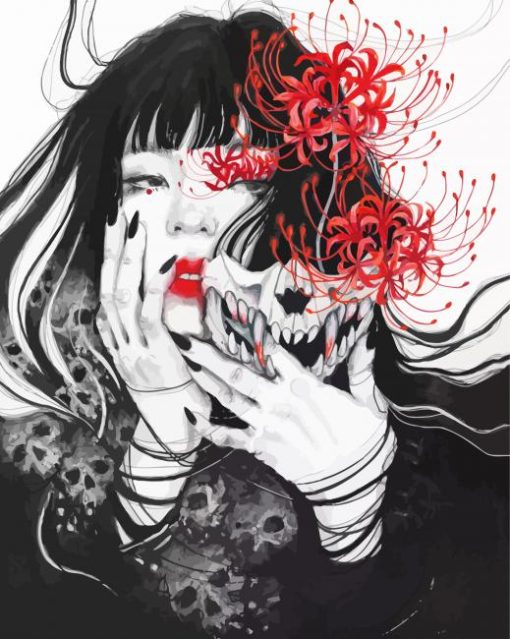 Chinese Spider Lilies Girl paint by number