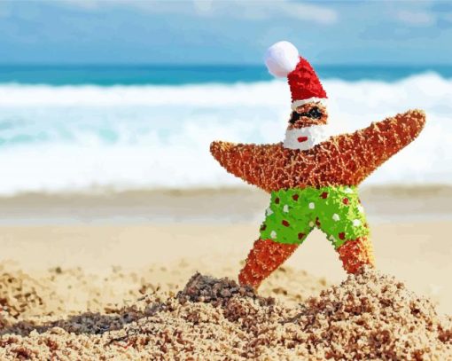Christmas At Beach paint by number