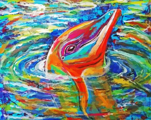 Colorful Abstract Dolphin paint by number