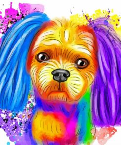 Colorful Shih Tzu Dog Animal paint by number