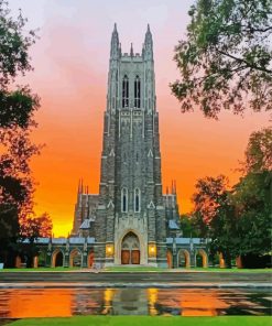 Duke University Sunset paint by number