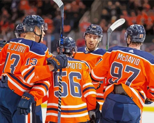 Edmonton Oilers Ice Hockey Team paint by number