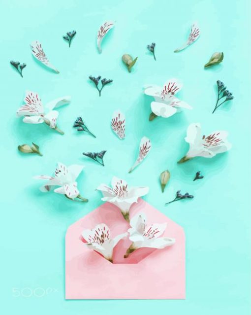Envelope Of Flowers paint by number