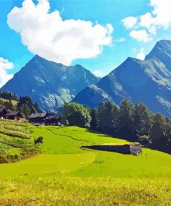 European Mountains Nature paint by number