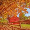 Fall With Barn paint by number