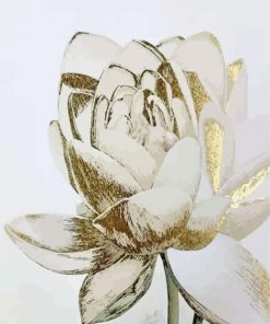 Gold And White Flower paint by number