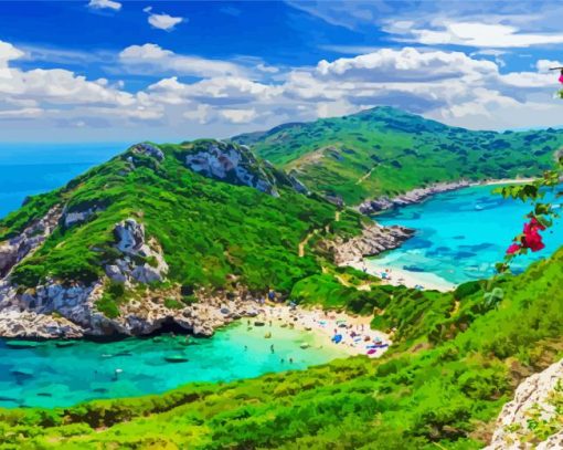 Green Greece paint by number