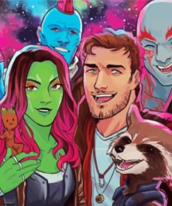 Guardian Of The Galaxy Characters paint by number