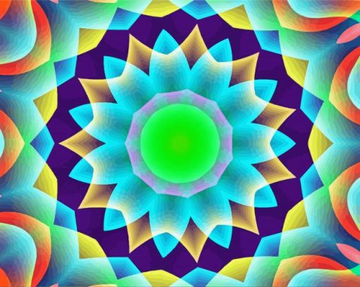 Kaleidoscope Sun paint by number