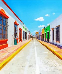 Mexico Village Streets paint by number